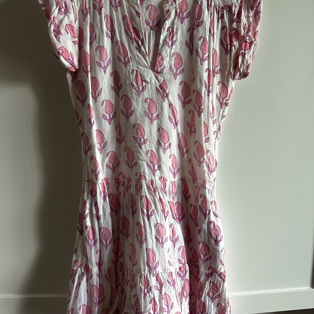 Oliphant Roll Sleeve Tulip Pink Dress